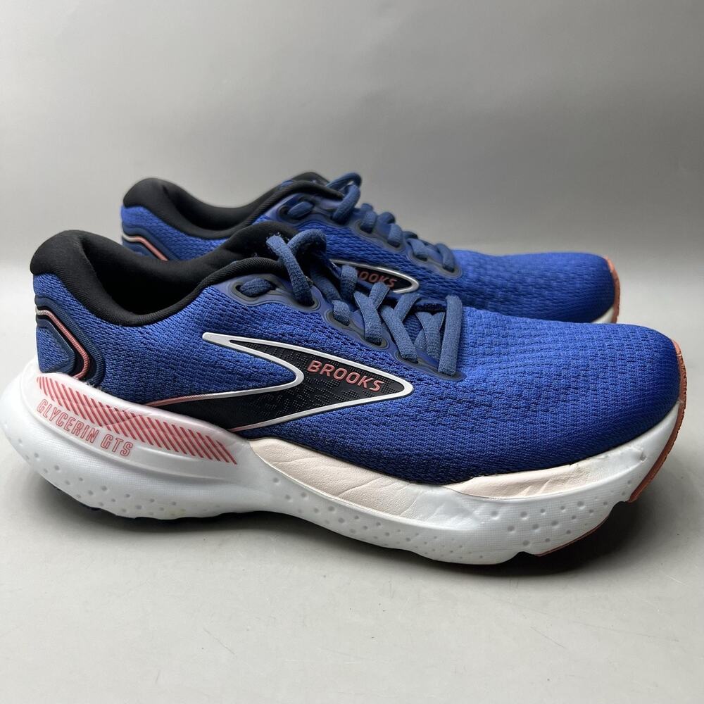 Brooks Glycerin GTS 21 Running Shoes Women Size 6.5 B Blue Mesh Comfort Sneakers